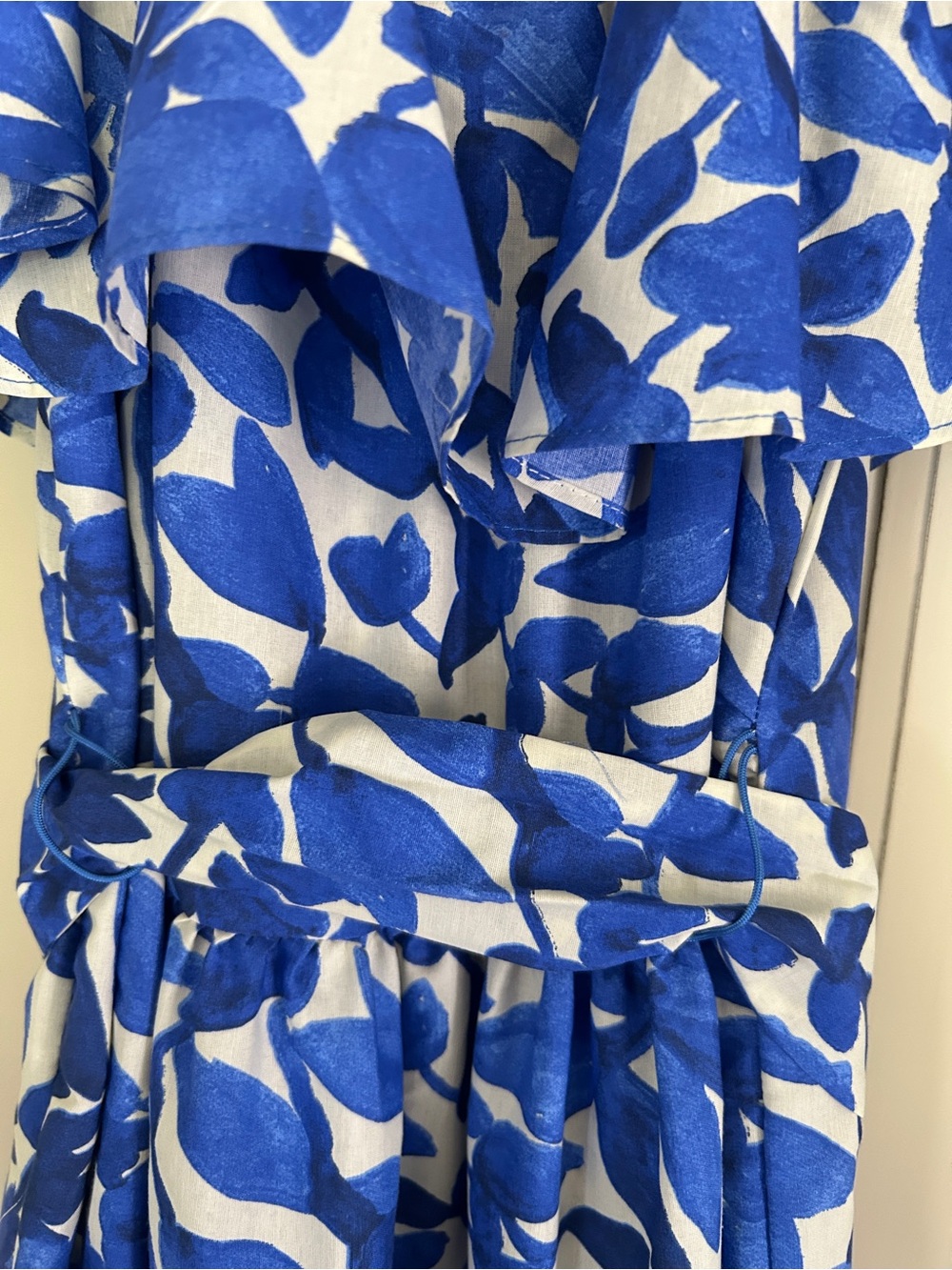 Blue Floral Off-Shoulder Maxi Dress - Picture 3 of 5